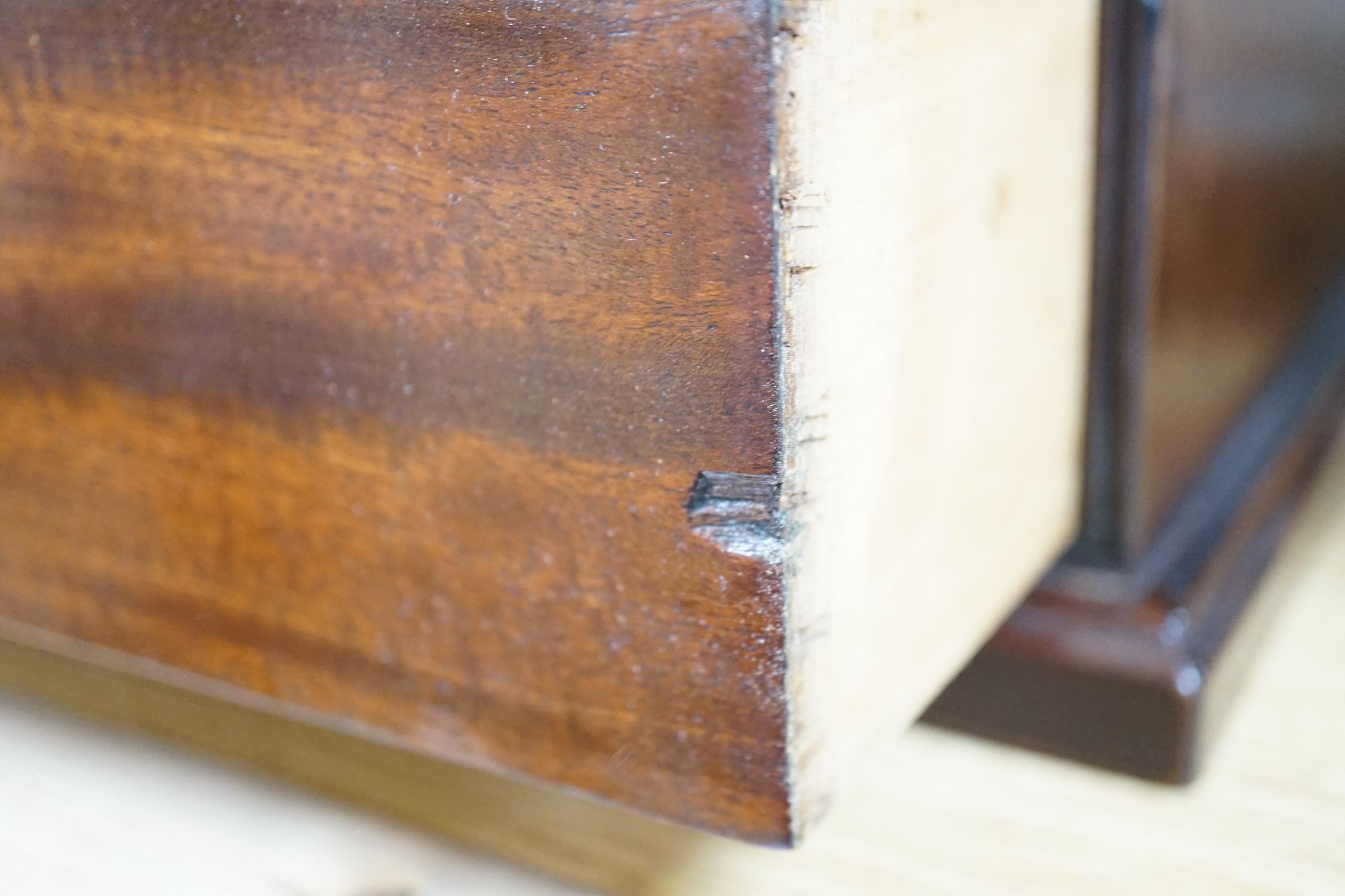 A pair 19th century mahogany four drawer cabinets, 29cms wide x 31cms high